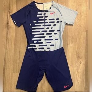 Nike Pro Elite 2023 Team Speedsuit Blue Pink Mens Sz Large- (DR4849- 455) - NWOT